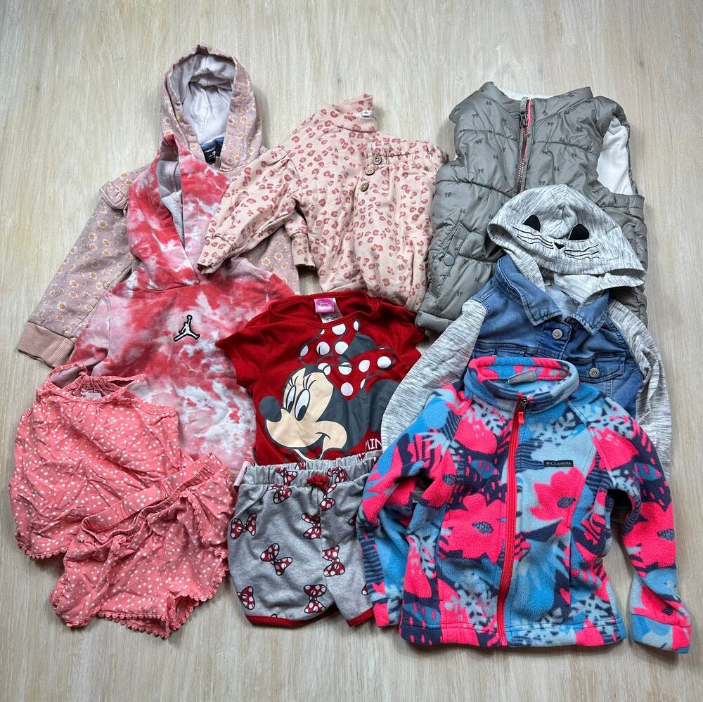 11 Piece Bundle Lot Columbia Jordan Disney Cat & Jack Fall Fleece Clothing 4T